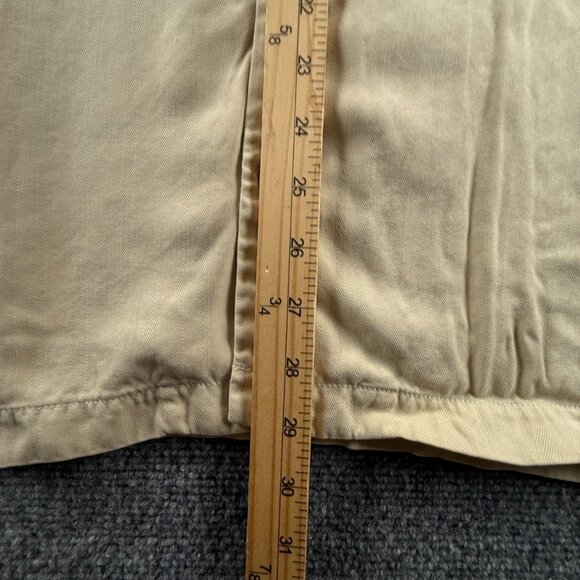 Tommy Bahama Herringbone XL All Silk Camp Short Sleeve Loop Beige Shirt Vacation - Picture 4 of 16